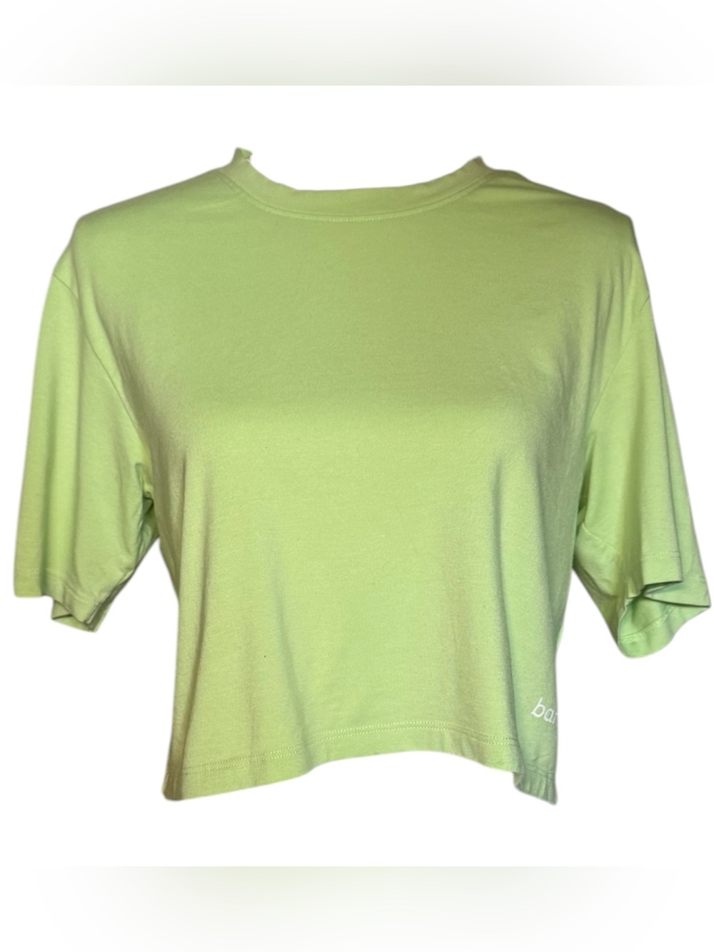 Beyond Yoga Lime Green Barre 3 Cropped Tee - S
